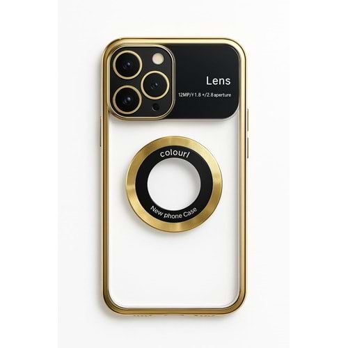 İphone 15 Pro Max Kılıf Kamera Korumalı Magsafe Colourl Gold