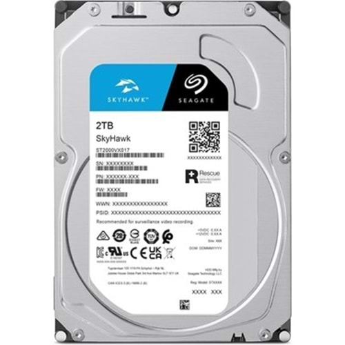 Hard Disk 3.5 İnç 2 TB 7-24 Seagate Skyhawk