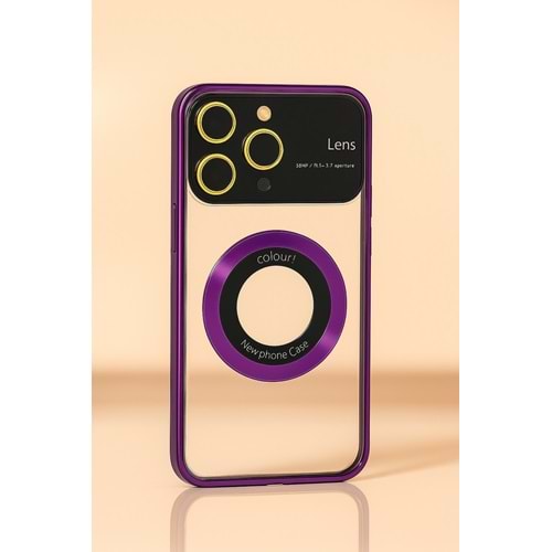 İphone 15 Pro Kılıf Kamera Korumalı Magsafe Colourl Mor