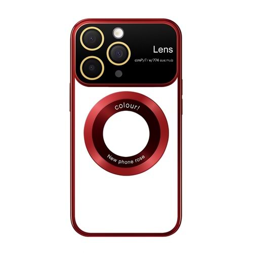İphone 13 Pro Kılıf Kamera Korumalı Magsafe Colourl Koyu Kırmızı