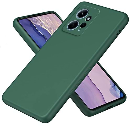 Kılıf Xiaomi Redmi Note 12 Rubber Silikon Koyu Yeşil