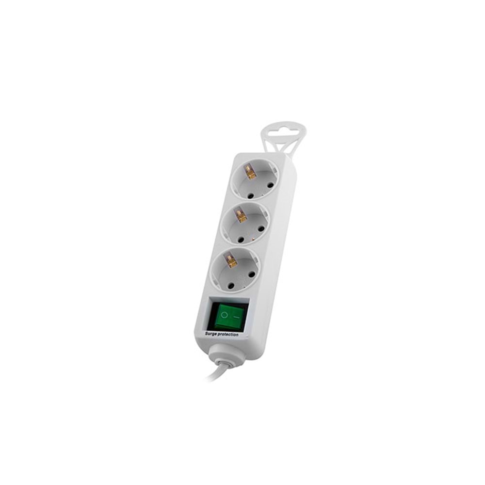 Priz 3 Lü 1.5 M Akım Korumalı S-link SL-SPG-F03 Beyaz