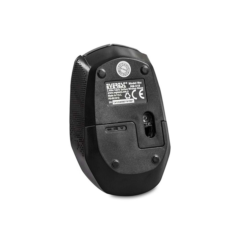 Mouse Kablosuz Kumaş Yüzey Everest KM-218 Gri