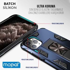 İphone 11 Pro Kılıf Standlı Yüzüklü Batch Silikon Gri