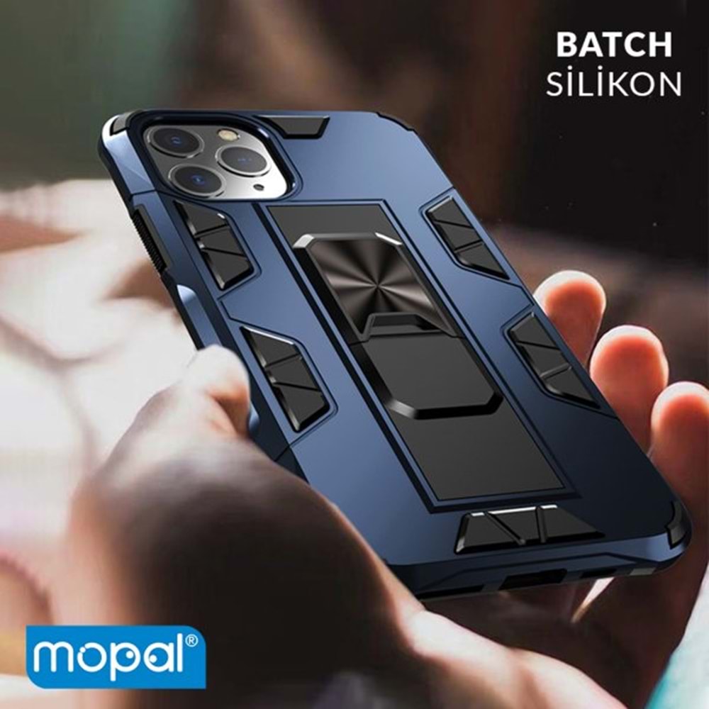 İphone 11 Pro Kılıf Standlı Yüzüklü Batch Silikon Gri