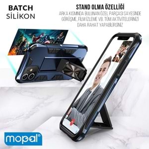 İphone 11 Pro Kılıf Standlı Yüzüklü Batch Silikon Gri