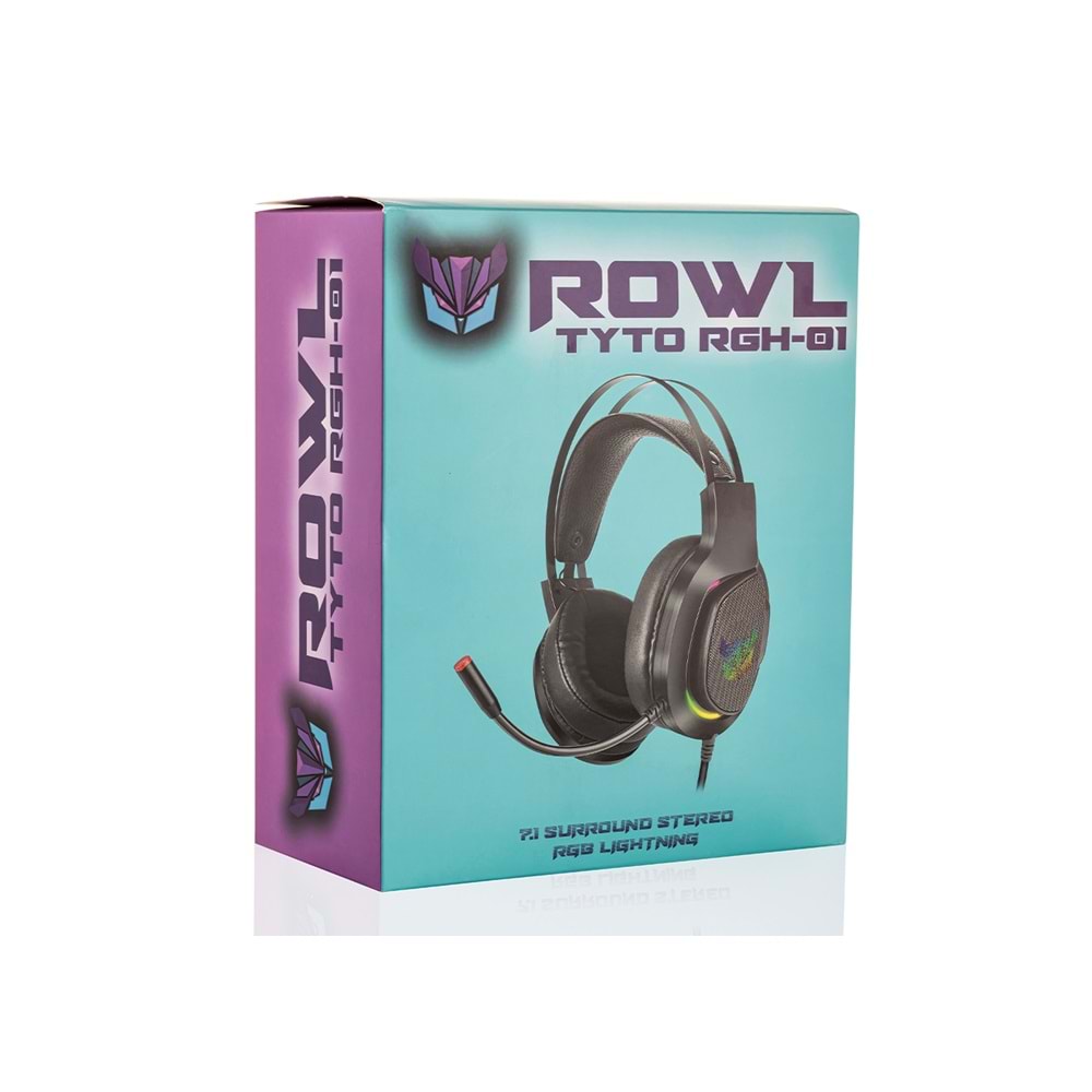 Kulaklık Mikrofonlu Oyuncu Usb 7.1 RGB Ledli Rowl RGH-01 TYTO Siyah