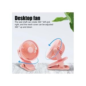 Fan Masaüstü 3 Kademeli Şarjlı Taşınabilir Qtop F9