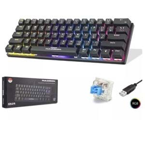 Klavye Oyuncu Mekanik Mini Blue Switch Rgb Hadron G509B Siyah