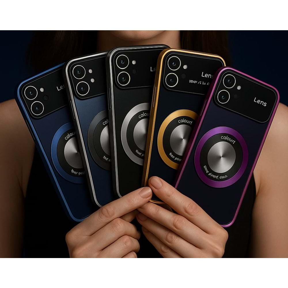 İphone 15 Pro Max Kılıf Kamera Korumalı Magsafe Colourl Koyu Kırmızı